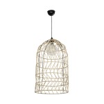 GLOBOSTAR® NETI 205-0025 Boho Κρεμαστό Φωτιστικό Οροφής με Ντουί 1 x E27 AC 220-240V IP20 - Μπεζ - M35 x Π35 x Υ63cm