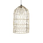 GLOBOSTAR® NETI 205-0025 Boho Κρεμαστό Φωτιστικό Οροφής με Ντουί 1 x E27 AC 220-240V IP20 - Μπεζ - M35 x Π35 x Υ63cm