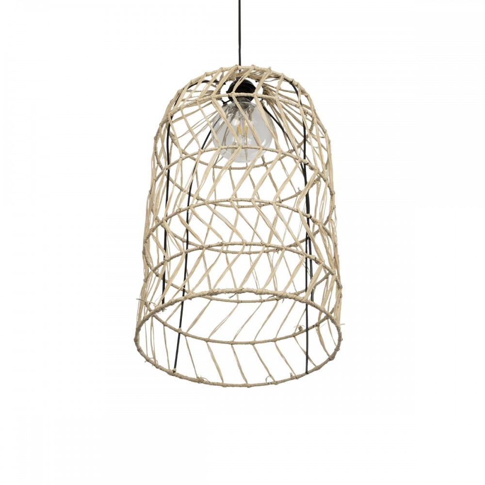 GLOBOSTAR® NETI 205-0025 Boho Κρεμαστό Φωτιστικό Οροφής με Ντουί 1 x E27 AC 220-240V IP20 - Μπεζ - M35 x Π35 x Υ63cm