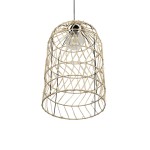 GLOBOSTAR® NETI 205-0025 Boho Κρεμαστό Φωτιστικό Οροφής με Ντουί 1 x E27 AC 220-240V IP20 - Μπεζ - M35 x Π35 x Υ63cm