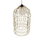 GLOBOSTAR® NETI 205-0025 Boho Κρεμαστό Φωτιστικό Οροφής με Ντουί 1 x E27 AC 220-240V IP20 - Μπεζ - M35 x Π35 x Υ63cm