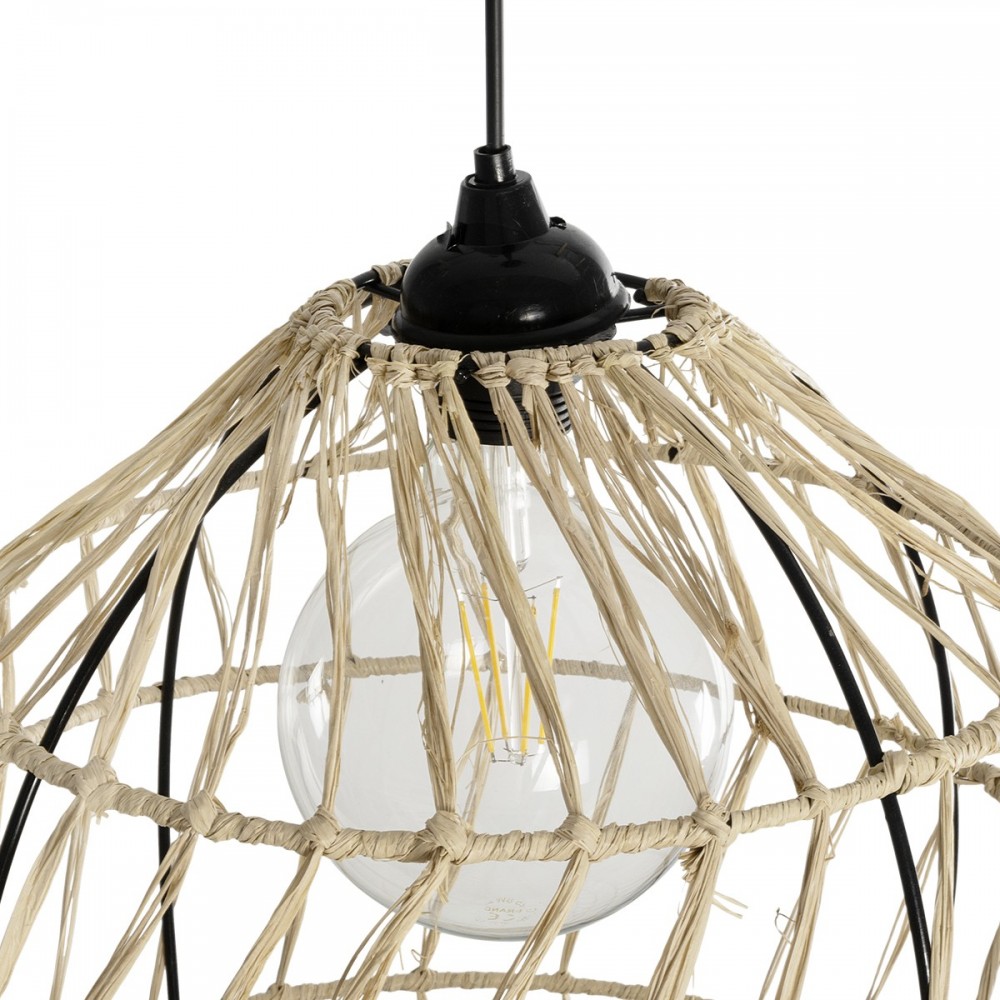 GLOBOSTAR® NETI 205-0025 Boho Κρεμαστό Φωτιστικό Οροφής με Ντουί 1 x E27 AC 220-240V IP20 - Μπεζ - M35 x Π35 x Υ63cm
