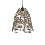 GLOBOSTAR® NETZ 205-0026 Boho Κρεμαστό Φωτιστικό Οροφής με Ντουί 1 x E27 AC 220-240V IP20 - Μπεζ - M30 x Π30 x Υ38cm