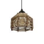 GLOBOSTAR® JUTTO 205-0040 Boho Κρεμαστό Φωτιστικό Οροφής με Ντουί 1 x E27 AC 220-240V IP20 - Μπεζ - M20 x Π20 x Υ18cm