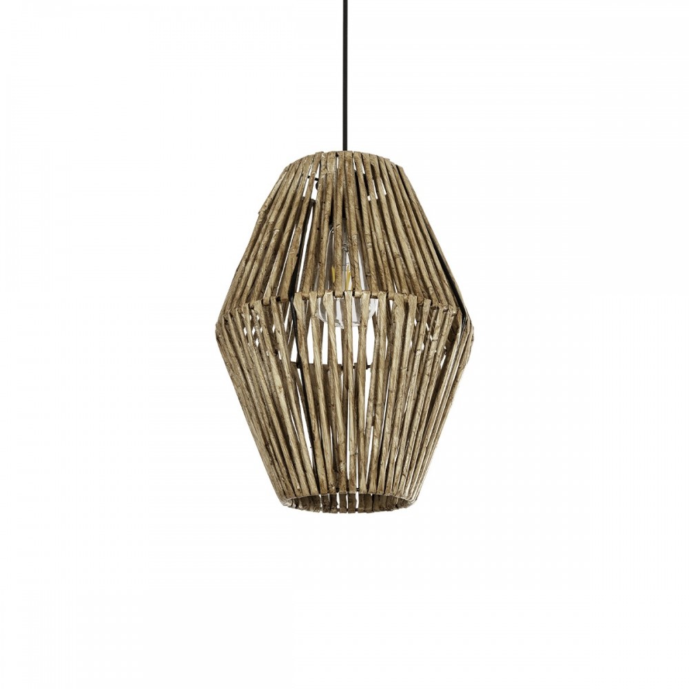 GLOBOSTAR® CASTILLO 205-0046 Boho Κρεμαστό Φωτιστικό Οροφής με Ντουί 1 x E27 AC 220-240V IP20 - Μπεζ - M26 x Π26 x Υ36cm