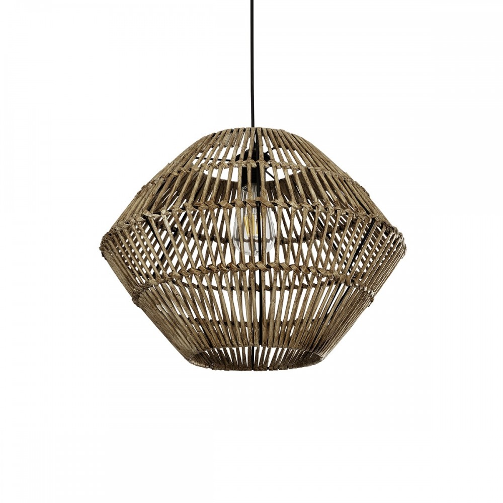 GLOBOSTAR® KEGEL 205-0048 Boho Κρεμαστό Φωτιστικό Οροφής με Ντουί 1 x E27 AC 220-240V IP20 - Μπεζ - M46 x Π46 x Υ35cm