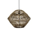 GLOBOSTAR® KEGEL 205-0048 Boho Κρεμαστό Φωτιστικό Οροφής με Ντουί 1 x E27 AC 220-240V IP20 - Μπεζ - M46 x Π46 x Υ35cm