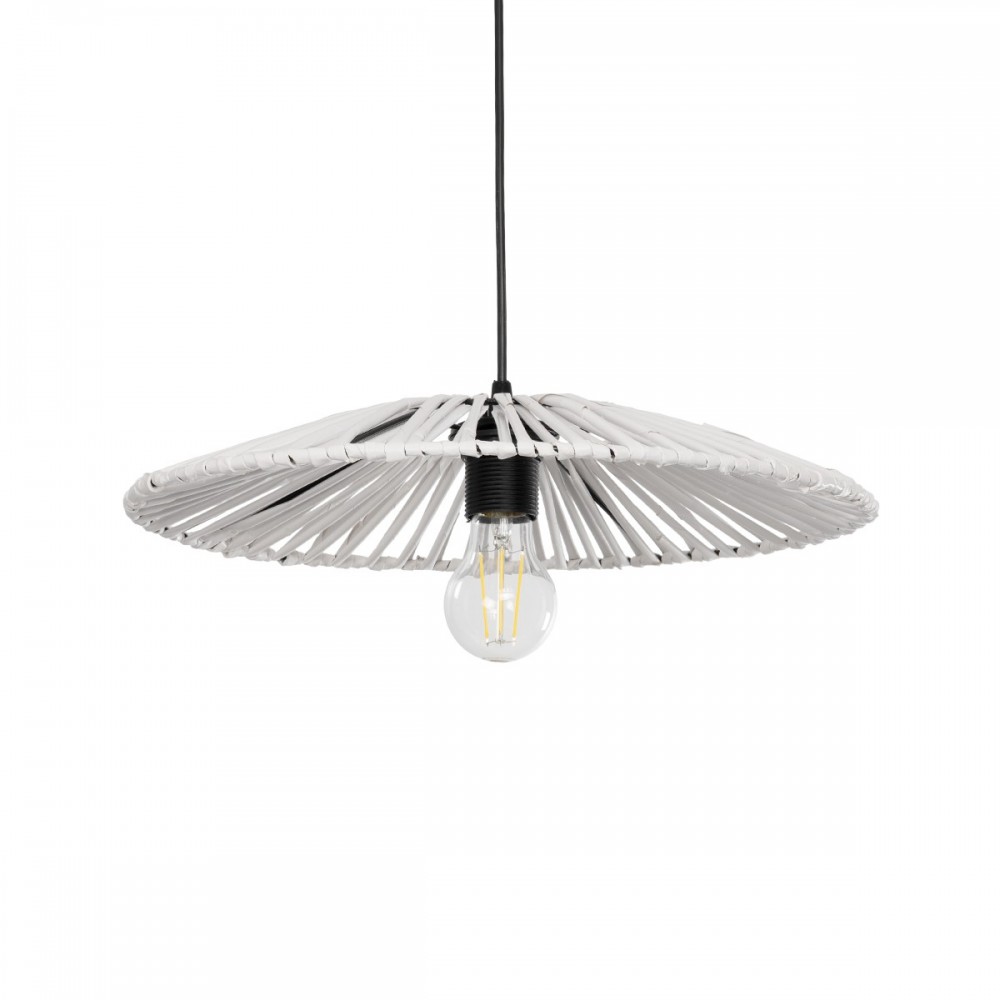 GLOBOSTAR® JAPAN 205-0052 Boho Κρεμαστό Φωτιστικό Οροφής με Ντουί 1 x E27 AC 220-240V IP20 - Λευκό - M40 x Π40 x Υ8cm