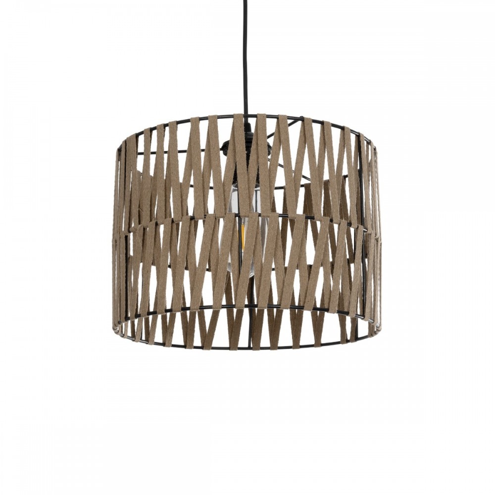 GLOBOSTAR® MARS 205-0054 Boho Κρεμαστό Φωτιστικό Οροφής με Ντουί 1 x E27 AC 220-240V IP20 - Μπεζ - M30 x Π30 x Υ24cm