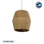 GLOBOSTAR® CONE 205-0058 Boho Κρεμαστό Φωτιστικό Οροφής με Ντουί 1 x E27 AC 220-240V IP20 - Μπεζ - M55 x Π55 x Υ50cm