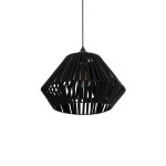 GLOBOSTAR® NUI 205-0061 Boho Κρεμαστό Φωτιστικό Οροφής με Ντουί 1 x E27 AC 220-240V IP20 - Μαύρο - M36 x Π36 x Υ27cm