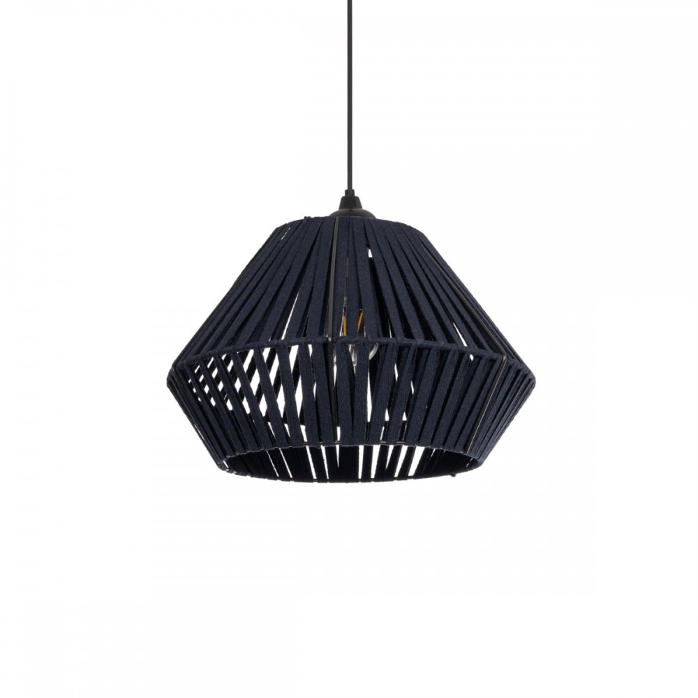 GLOBOSTAR® NUI 205-0071 Boho Κρεμαστό Φωτιστικό Οροφής με Ντουί 1 x E27 AC 220-240V IP20 - Μπλε - M36 x Π36 x Υ27cm