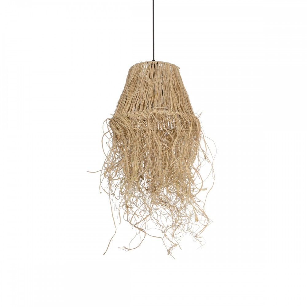 GLOBOSTAR® HERBE 205-0073 Boho Κρεμαστό Φωτιστικό Οροφής με Ντουί 1 x E27 AC 220-240V IP20 - Μπεζ - M30 x Π30 x Υ40cm