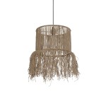 GLOBOSTAR® REGEN 205-0074 Boho Κρεμαστό Φωτιστικό Οροφής με Ντουί 1 x E27 AC 220-240V IP20 - Μπεζ - M30 x Π30 x Υ40cm