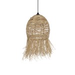 GLOBOSTAR® ROKA 205-0076 Boho Κρεμαστό Φωτιστικό Οροφής με Ντουί 1 x E27 AC 220-240V IP20 - Μπεζ - M25 x Π25 x Υ45cm
