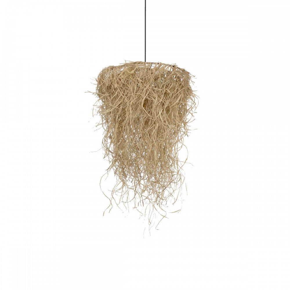 GLOBOSTAR® LIETUS 205-0079 Boho Κρεμαστό Φωτιστικό Οροφής με Ντουί 1 x E27 AC 220-240V IP20 - Μπεζ - M45 x Π45 x Υ50cm