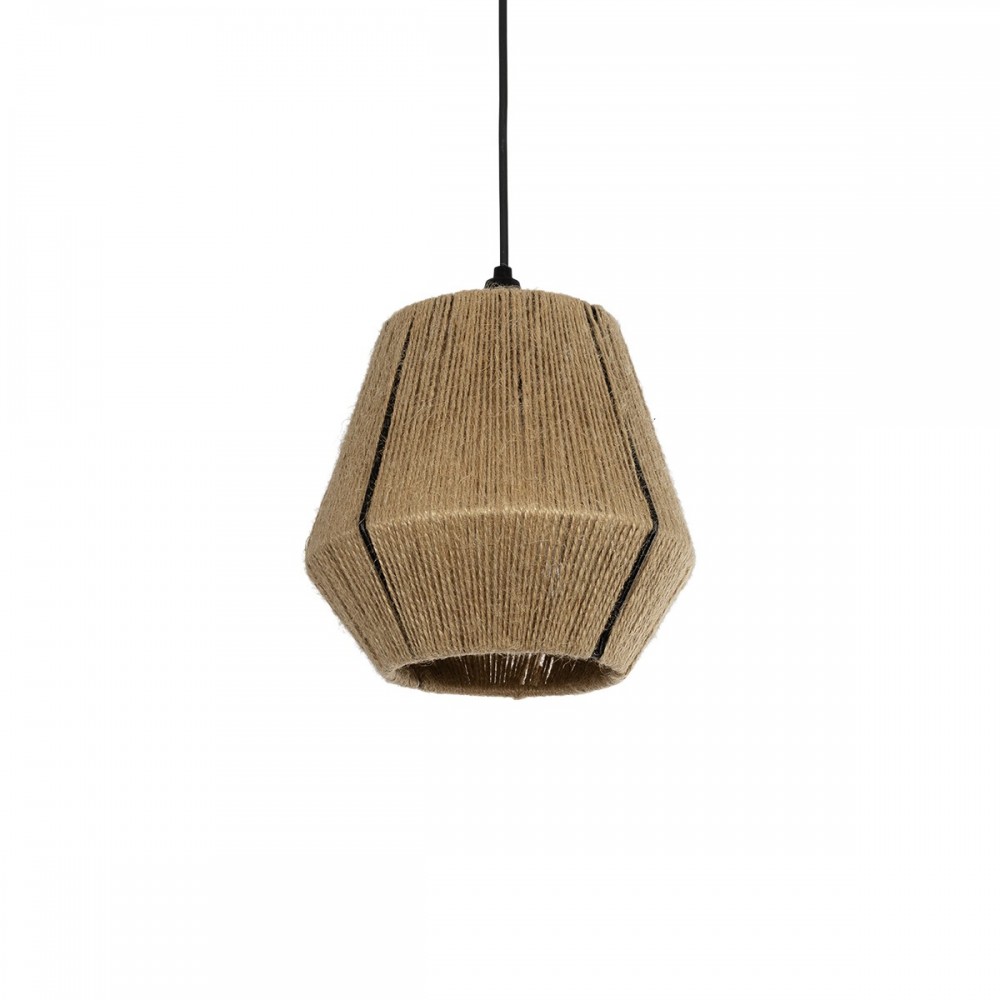 GLOBOSTAR® PULVIS 205-0083 Boho Κρεμαστό Φωτιστικό Οροφής με Ντουί 1 x E27 AC 220-240V IP20 - Μπεζ - M22 x Π22 x Υ22cm