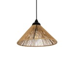GLOBOSTAR® FUNIS 205-0084 Boho Κρεμαστό Φωτιστικό Οροφής με Ντουί 1 x E27 AC 220-240V IP20 - Μπεζ - M25 x Π25 x Υ16cm