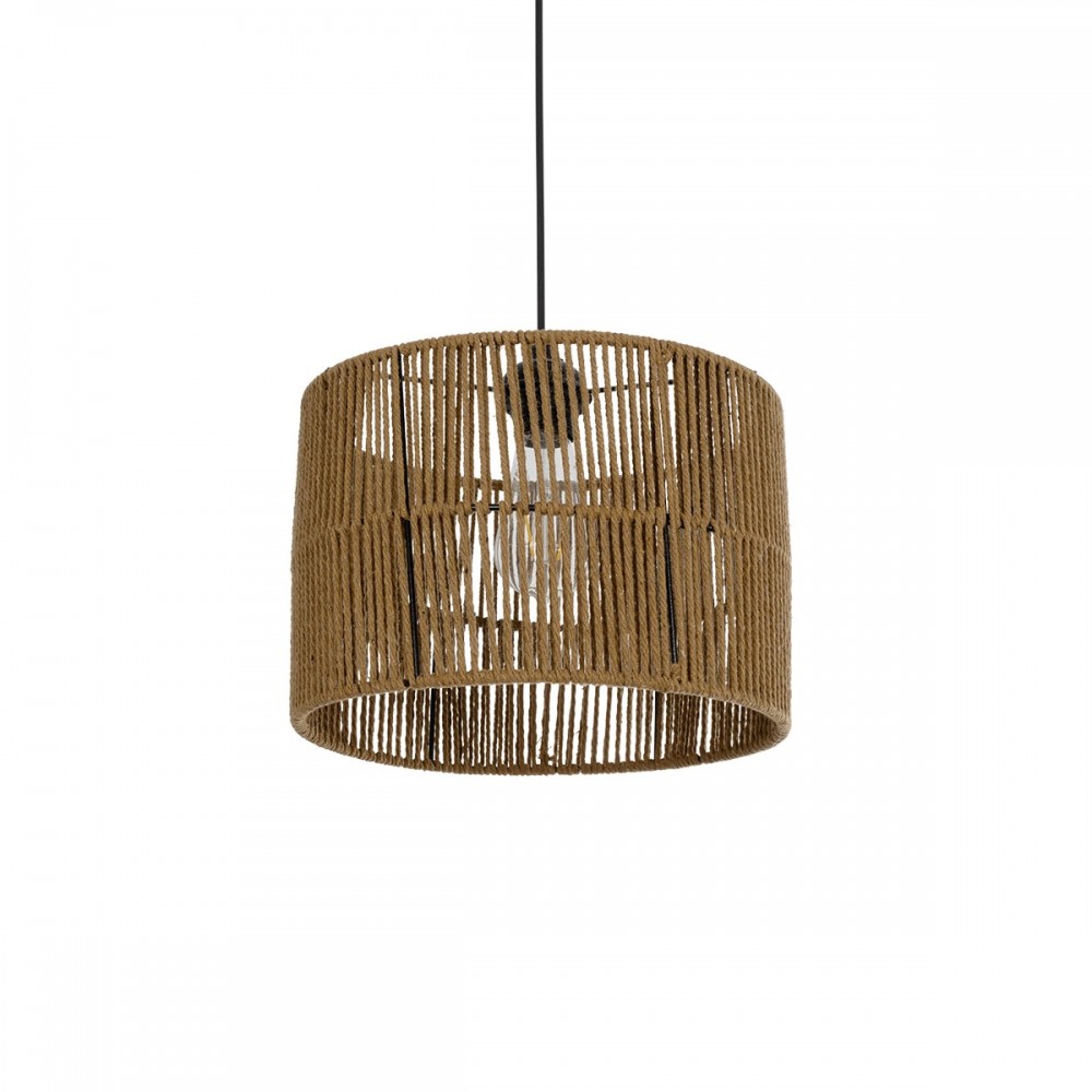 GLOBOSTAR® SAFA 205-0085 Boho Κρεμαστό Φωτιστικό Οροφής με Ντουί 1 x E27 AC 220-240V IP20 - Μπεζ - M30 x Π30 x Υ26cm