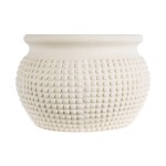 GloboStar® Artificial Garden MORELIA 20510 Διακοσμητικό Κεραμικό Κασπώ Γλάστρα - Flower Pot Μπεζ Φ19 x Υ13cm