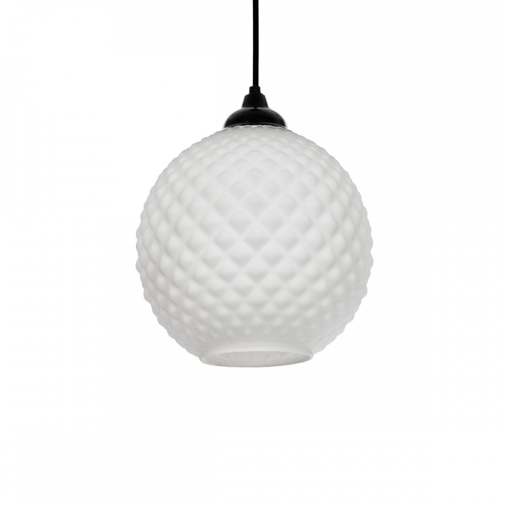 GLOBOSTAR® KEGEL 206-0004 Μοντέρνο Κρεμαστό Φωτιστικό Οροφής με Ντουί 1 x E27 AC 220-240V IP20 - Λευκό - Μ20 x Π20 x Υ20cm