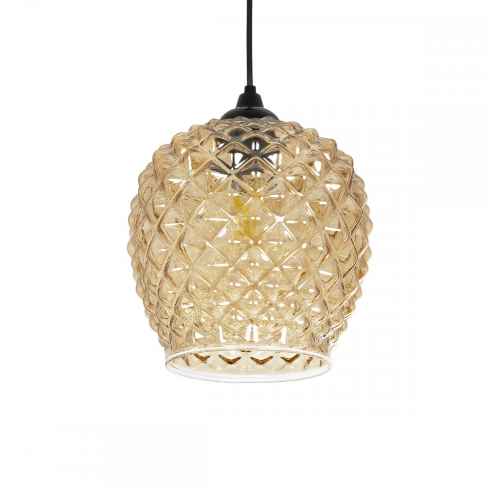 GLOBOSTAR® KEGEL 206-0007 Μοντέρνο Κρεμαστό Φωτιστικό Οροφής με Ντουί 1 x E27 AC 220-240V IP20 - Μελί - Μ19 x Π19 x Υ19cm