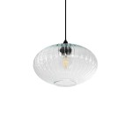 GLOBOSTAR® PERA 206-0009 Μοντέρνο Κρεμαστό Φωτιστικό Οροφής με Ντουί 1 x E27 AC 220-240V IP20 - Διάφανο - Μ30 x Π30 x Υ22cm