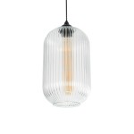 GLOBOSTAR® MELONI 206-0017 Μοντέρνο Κρεμαστό Φωτιστικό Οροφής με Ντουί 1 x E27 AC 220-240V IP20 - Διάφανο - Μ20 x Π20 x Υ38cm