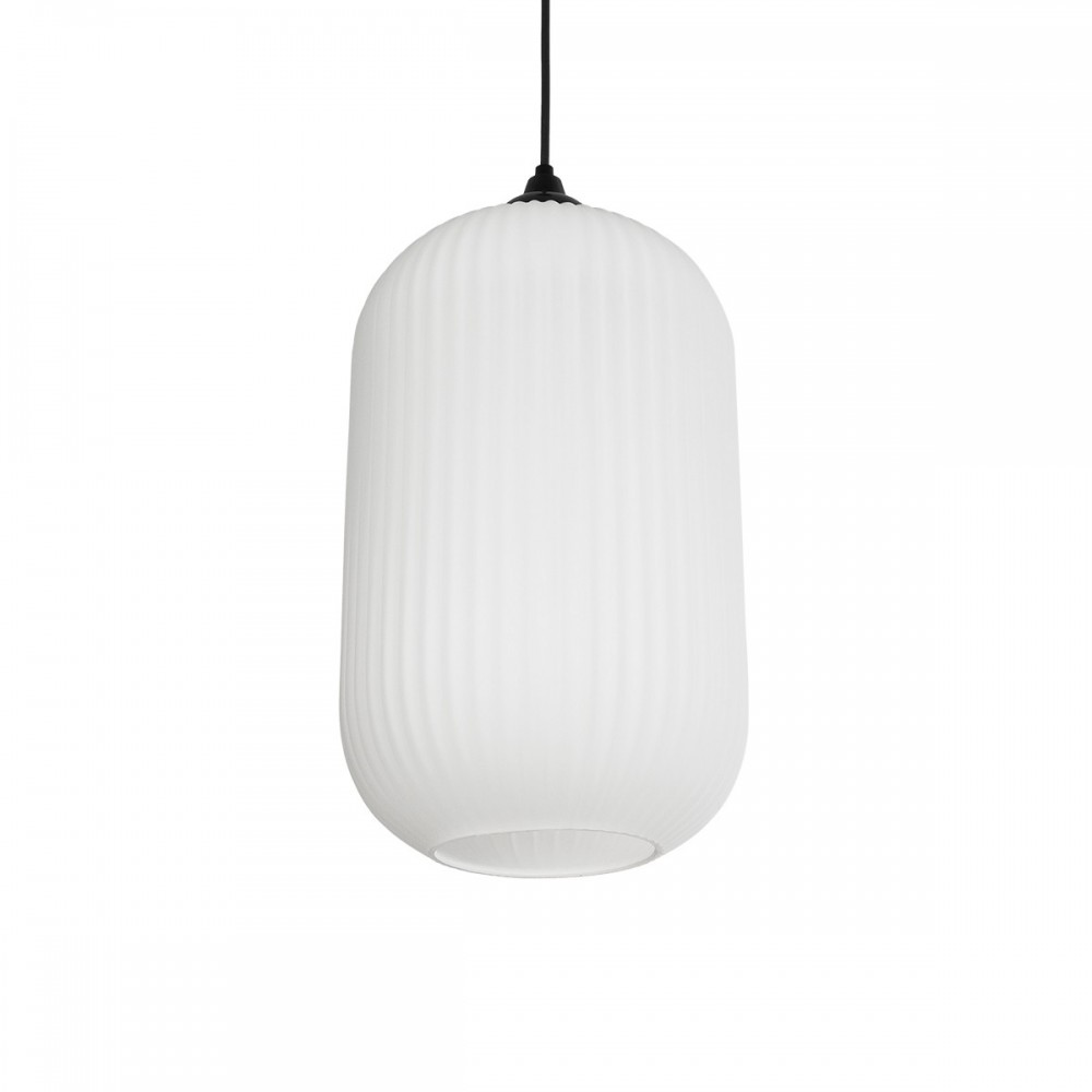 GLOBOSTAR® MELONI 206-0019 Μοντέρνο Κρεμαστό Φωτιστικό Οροφής με Ντουί 1 x E27 AC 220-240V IP20 - Λευκό - Μ20 x Π20 x Υ38cm