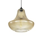 GLOBOSTAR® VERRE 206-0022 Μοντέρνο Κρεμαστό Φωτιστικό Οροφής με Ντουί 1 x E27 AC 220-240V IP20 - Mελί - Μ38 x Π38 x Υ34cm