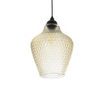 GLOBOSTAR® SKLO 206-0025 Μοντέρνο Κρεμαστό Φωτιστικό Οροφής με Ντουί 1 x E27 AC 220-240V IP20 - Mελί - Μ22 x Π22 x Υ31cm