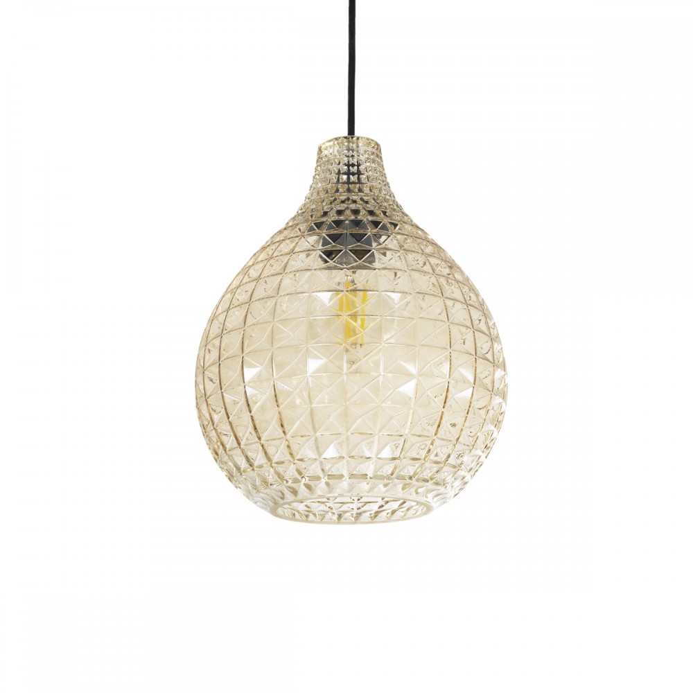 GLOBOSTAR® BASTIK 206-0027 Μοντέρνο Κρεμαστό Φωτιστικό Οροφής με Ντουί 1 x E27 AC 220-240V IP20 - Mελί - Μ22 x Π22 x Υ26cm