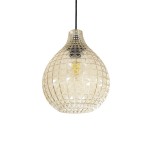 GLOBOSTAR® BASTIK 206-0027 Μοντέρνο Κρεμαστό Φωτιστικό Οροφής με Ντουί 1 x E27 AC 220-240V IP20 - Mελί - Μ22 x Π22 x Υ26cm