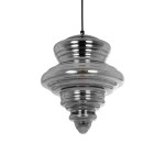 GLOBOSTAR® CORTE 206-0028 Μοντέρνο Κρεμαστό Φωτιστικό Οροφής με Ντουί 1 x E27 AC 220-240V IP20 - Μαύρο Φιμέ - Μ25 x Π25 x Υ30cm