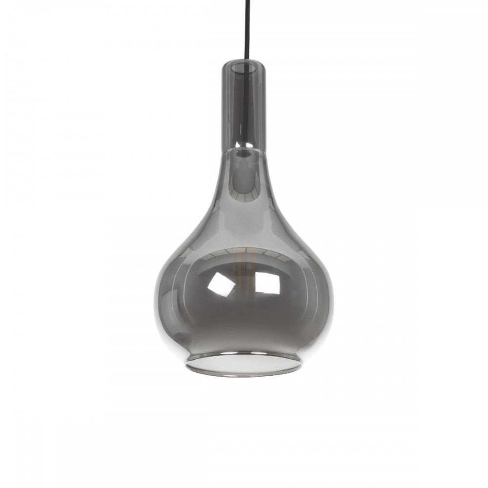 GLOBOSTAR® ΤΟΝΕ 206-0034 Μοντέρνο Κρεμαστό Φωτιστικό Οροφής με Ντουί 1 x E27 AC 220-240V IP20 - Μαύρο Φιμέ - Μ20 x Π20 x Υ36cm