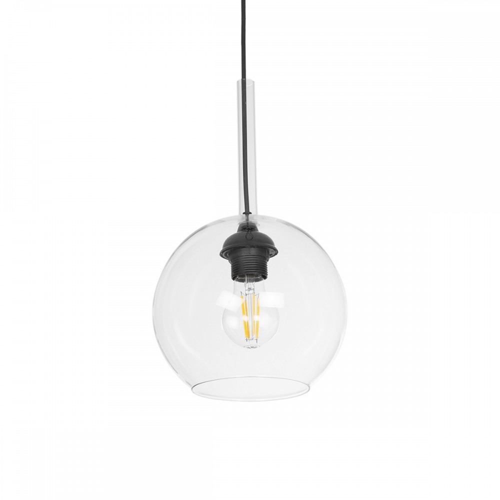 GLOBOSTAR® MPRALA 206-0038 Μοντέρνο Κρεμαστό Φωτιστικό Οροφής με Ντουί 1 x E27 AC 220-240V IP20 - Διάφανο - Μ20 x Π20 x Υ18cm