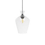 GLOBOSTAR® BOHEMIA 206-0040 Μοντέρνο Κρεμαστό Φωτιστικό Οροφής με Ντουί 1 x E27 AC 220-240V IP20 - Διάφανο - Μ20 x Π20 x Υ32cm