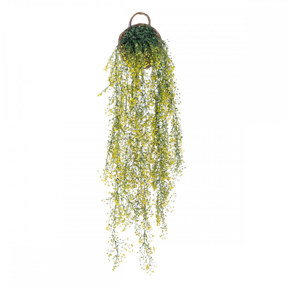 GloboStar® Artificial Garden GOLDEN BELL WILLOW 4 HANGING PLANT 20632 Κρεμαστό Τεχνητό Διακοσμητικό Φυτό Ιτίας  Y110cm