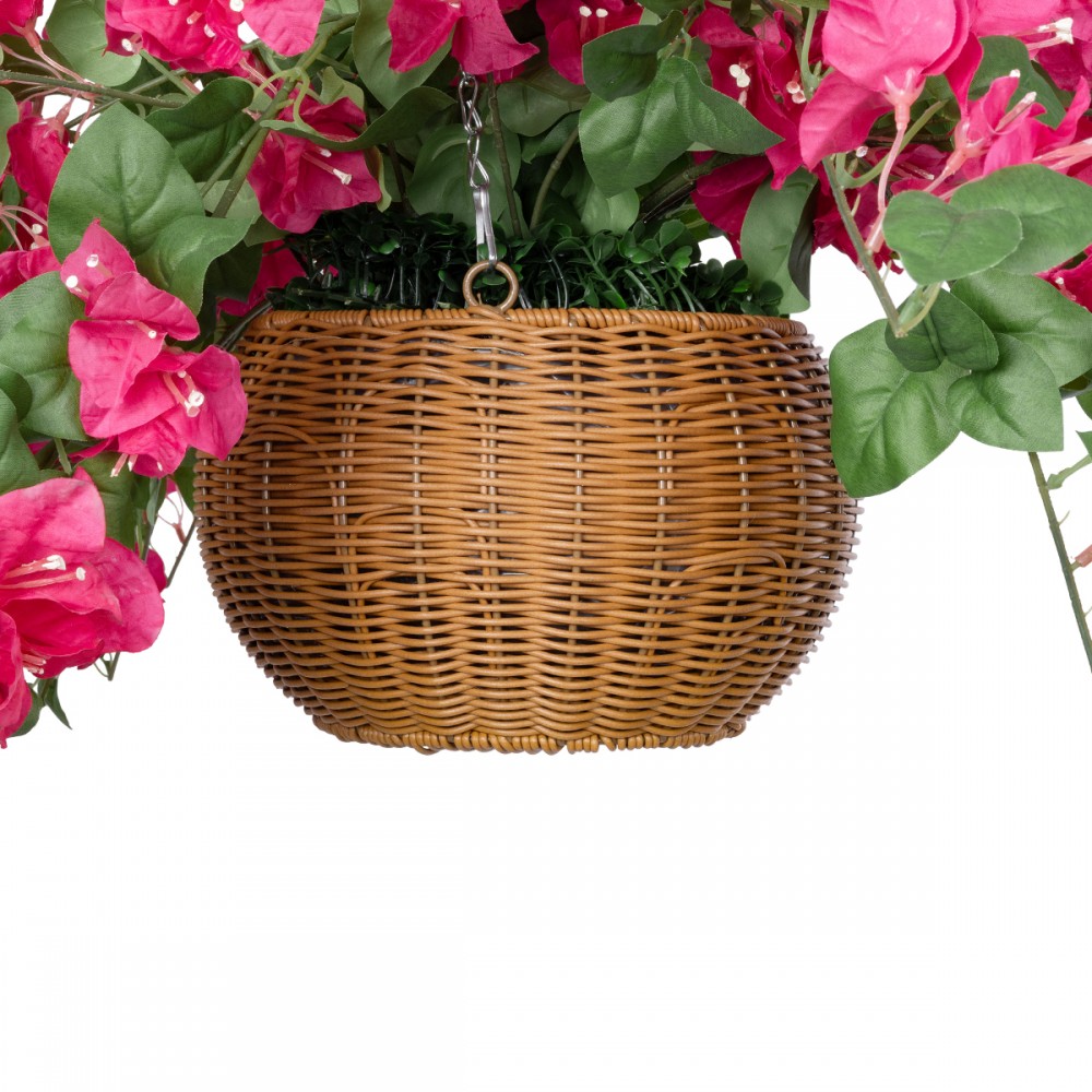 GloboStar® Artificial Garden RHODODENDRON HANGING PLANT 20634 Τεχνητό Κρεμαστό Διακοσμητικό Φυτό Τριανταφυλλιάς Y60cm