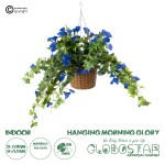 GloboStar® Artificial Garden MORNING GLORY HANGING PLANT 20636 Τεχνητό Κρεμαστό Διακοσμητικό Φυτό Ορτανσίας Y55cm