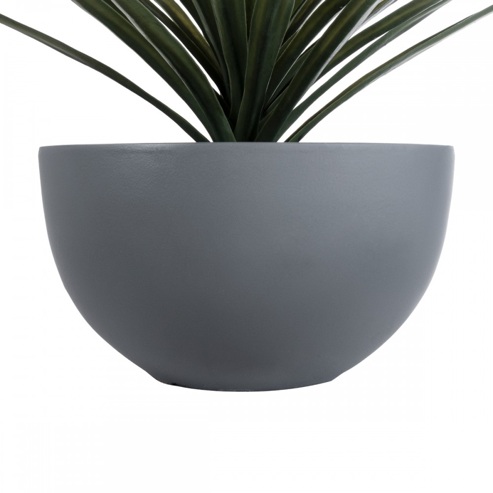 GloboStar® Artificial Garden BALTIMORE 20696 Διακοσμητικό Πολυεστερικό Τσιμεντένιο Κασπώ Γλάστρα - Flower Pot Γκρι Φ43 x Υ23cm