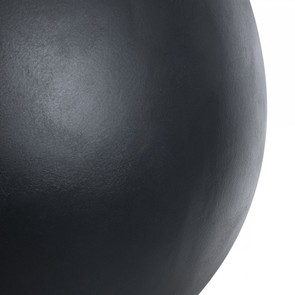 GloboStar® Artificial Garden VITORIA 20700 Διακοσμητικό Πολυεστερικό Τσιμεντένιο Κασπώ Γλάστρα - Flower Pot Μαύρο Φ45 x Υ33cm