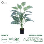 GloboStar® Artificial Garden BANANA ZEBRA PLANT 20919 - Διακοσμητικό Φυτό Μπανανιά Ζέβρα Φ78 x Υ80cm