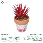 GloboStar® Artificial Garden AIR PLANT NEOPHYTUM POTTED PLANT 21042 Διακοσμητικό Φυτό Νεόφυτο Φ12 x Υ15cm
