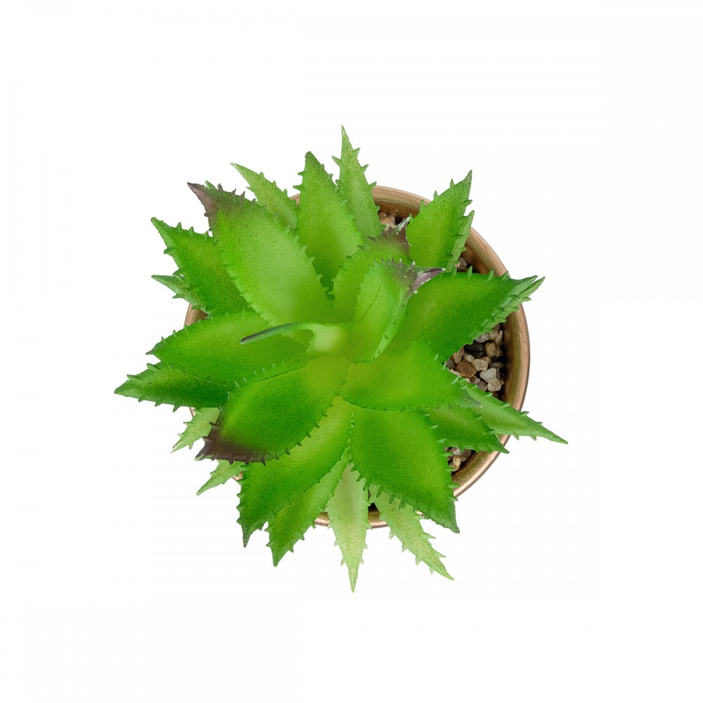 GloboStar® Artificial Garden SUCCULENT ALOE POTTED PLANT 21044 Διακοσμητικό Φυτό Αλόη Φ12 x Υ16cm