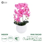 GloboStar® Artificial Garden PINK ORCHID 21116 Διακοσμητικό Φυτό Ροζ Ορχιδέα Υ45cm
