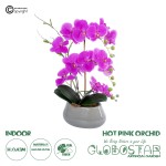 GloboStar® Artificial Garden HOT PINK ORCHID 21119 Διακοσμητικό Φυτό  Έντονο Ροζ Ορχιδέα Υ43cm