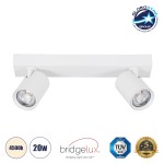 GloboStar® LEONARDO 60347 Μοντέρνο Φωτιστικό Οροφής Ράγα με Κινούμενα Σποτ LED Spot Downlight 20W 2400lm 60° AC 220-240V IP20 Μ32 x Π7 x Υ11.8cm - Λευκό - Φυσικό Λευκό 4500K - Bridgelux COB - 5 Years Warranty