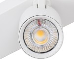 GloboStar® LEONARDO 60347 Μοντέρνο Φωτιστικό Οροφής Ράγα με Κινούμενα Σποτ LED Spot Downlight 20W 2400lm 60° AC 220-240V IP20 Μ32 x Π7 x Υ11.8cm - Λευκό - Φυσικό Λευκό 4500K - Bridgelux COB - 5 Years Warranty
