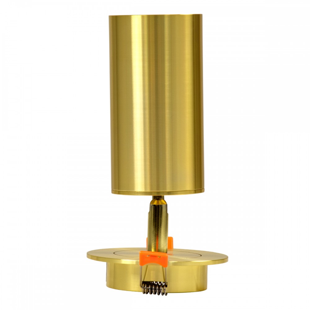 GloboStar® LEO 60352 Χωνευτό Κινούμενο Στρόγγυλο Φωτιστικό Σποτ Αλουμινίου με Ντουί GU10 AC 220-240V IP20 Φ6 x Υ17cm - Χρυσό Πλατίνα - 5 Years Warranty